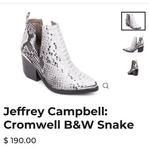 JEFFREY CAMPBELL Black & White Snake Print Boot